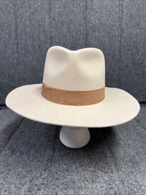 GIGI PIP 100% Australian Wool cream  Fedora with Tan Band